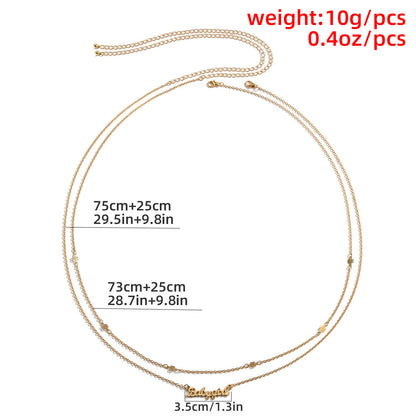 Sexy Fashion Metal Letter Pendant Belly Chains Waist Chain For Women Simple Fine Chain Body Chain Dating Charm Jewelry 19203