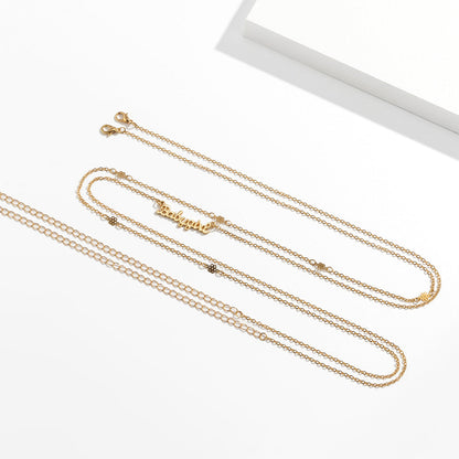 Sexy Fashion Metal Letter Pendant Belly Chains Waist Chain For Women Simple Fine Chain Body Chain Dating Charm Jewelry 19203