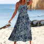 Women Floral Summer Maxi Dress Casual Beach Printed Sleeveless Boho Flowy Tank Sundress 19203