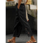 Women Casual Lightweight Drawstring Elastic Waist Pants With Pockets 19203