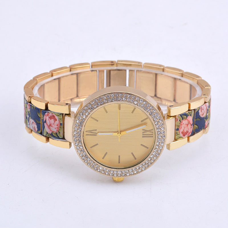 Fashion Printing Steel Watch Women 19203
