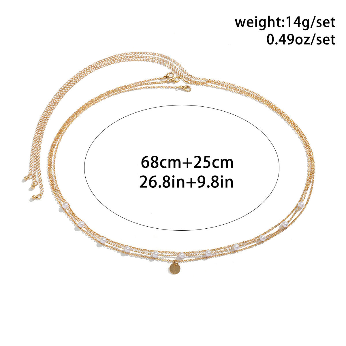 Classic Flat Snake Link Waist Chain Imitation Pearl Beads for Women Sexy Belly Body Chains Jewelry Party Summer Street 19203