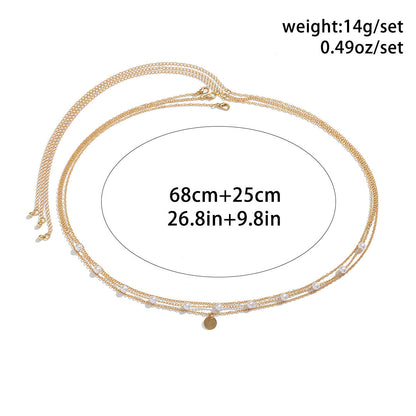 Classic Flat Snake Link Waist Chain Imitation Pearl Beads for Women Sexy Belly Body Chains Jewelry Party Summer Street 19203