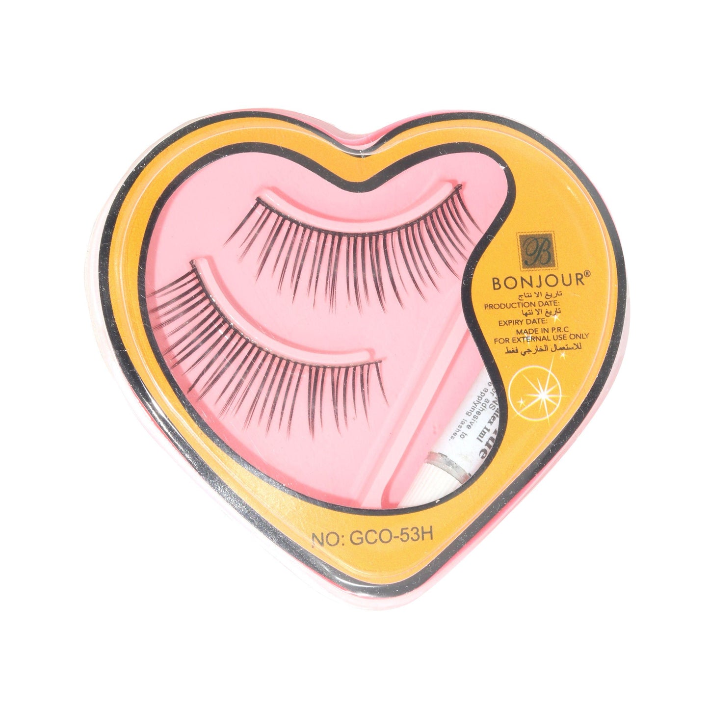 Bonjour 3d Eyelashes With Glue (1 Pair Of Eyelashes + 1 Glue) & Free Nail Sets