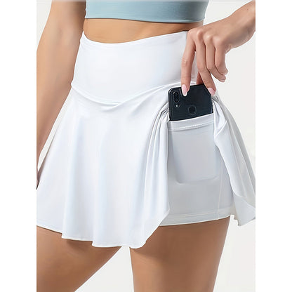 Women Tennis Skirt Golf Skorts Athletic High Waisted With Pockets Inner Shorts Sport Workout 19203