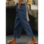 Women Casual Lightweight Drawstring Elastic Waist Pants With Pockets 19203