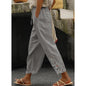 Women Casual Lightweight Drawstring Elastic Waist Pants With Pockets 19203