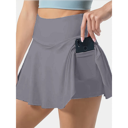 Women Tennis Skirt Golf Skorts Athletic High Waisted With Pockets Inner Shorts Sport Workout 19203