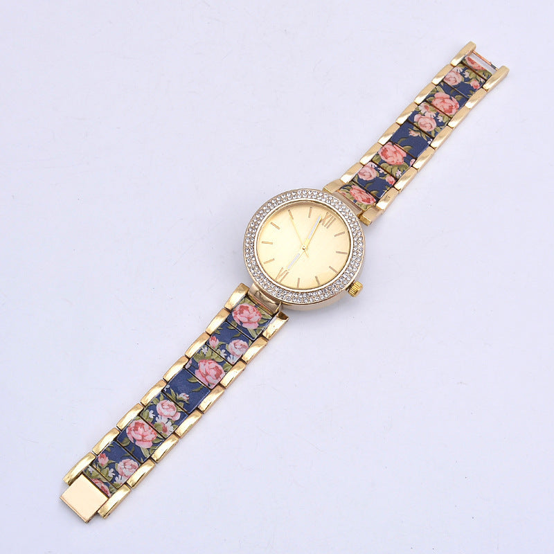 Fashion Printing Steel Watch Women 19203
